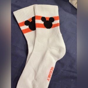 Disney x Forever 21 Black and Orange Striped Varsity Mickey Mouse Socks